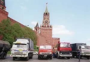 Trucks: New KamAZ trucks on Red Square, 1992