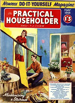 Hallway: New Mags - practical householder, 1958, men
