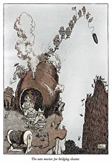 Bridging: The New Mortar for Bridging Chasms, Heath Robinson WW1