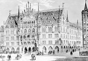 Marienplatz: New town hall in Munich, 1872