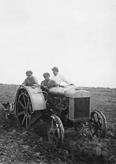 Fieldwork: New tractor on a kolkhoz in the Soviet Union, 1930