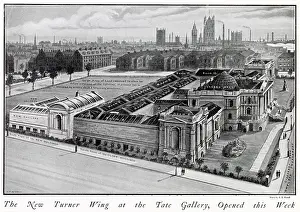 Diagram: New Turner Wing at the Tate Gallery 1910