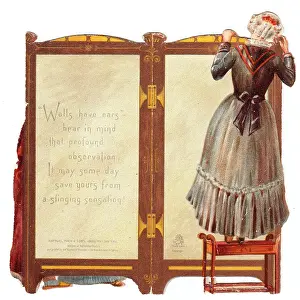 Voyeurism: New Year card in the form of a folding screen