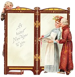 Voyeurism: New Year card in the form of a folding screen
