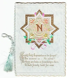 David Pearson: New Year card with initial N, star and verse