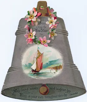 Clapper: New Year card in the shape of a bell