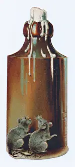 Stub: New Year card in the shape of a candle in a bottle