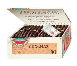 Amigos: New Year card in the shape of a cigar box
