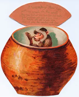 Thumbing: New Year card in the shape of a jar