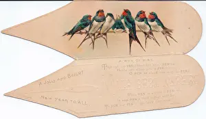 Punning: New Year card in the shape of a pen nib