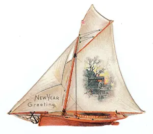 Millwheel: New Year card in the shape of a sailing boat
