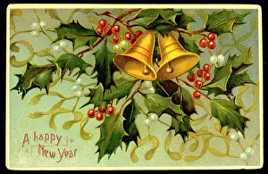 Mistletoe: New Year postcard