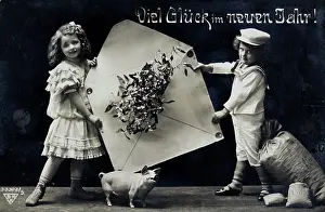 Socalled: New Years card. 'Good luck in the