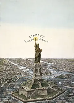 Bartholdi: New York. Bartholdi Statue of Liberty, erected on Bedloe's I