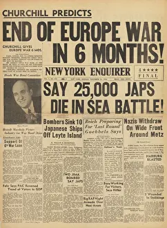 Leyte: New York Enquirer front page Battle of Ormoc Bay