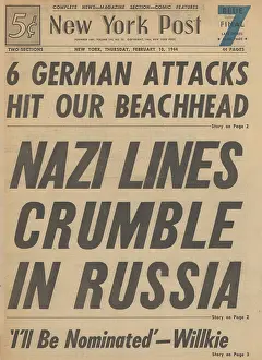 Liri: New York Post front page Battle for Anzio