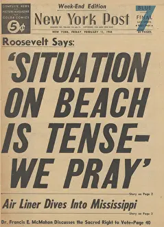 Liri: New York Post front page Battle for Anzio beachhead