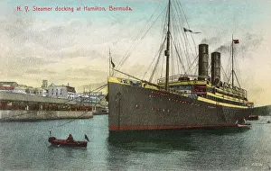 Bermudian: A New York Steamer docking at Hamilton, Bermuda