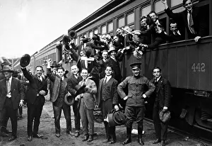 Yorkers: New Yorkers board a train on their way to Camp
