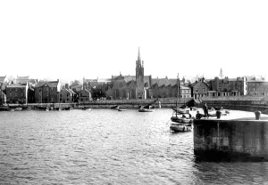 Hawthornden: Newhaven, Harbour from Hawthornden 1897