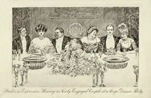 Tureen: Newly Engaged couple at a large Dinner Party