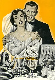 Nuptials: Newlyweds with Presents