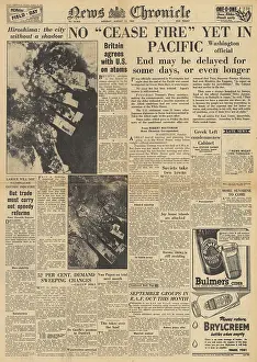 Waaf: News Chronicle front page End of war delayed