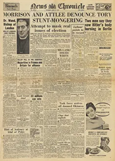 Laski: News Chronicle front page General Election