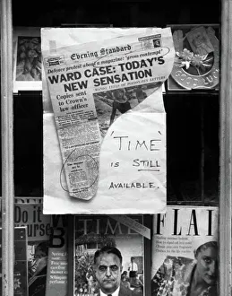 Claims: Newsagent's window, North London