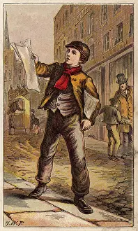Newsboy: Newsboy with his newspapers
