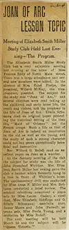 Scrapbook: Newsclipping about Joan of Arc, Joan of ?