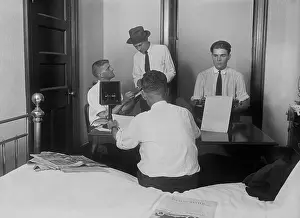 Newsmen: Newsmen in a Press Room at the Willard Hotel after