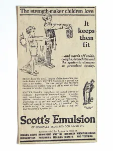Meek: Newspaper advertisement for Scott's Emulsion, UK