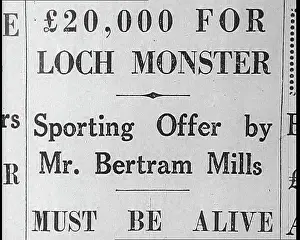Bertram: Newspaper with Headline Reading - 20, 000 for