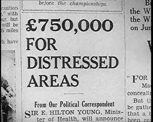 Distressed: Newspaper Headline Reading - 750, 000 For Distressed