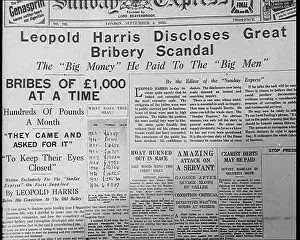 Scandal: Newspaper with Headline Reading - Leopold Harris