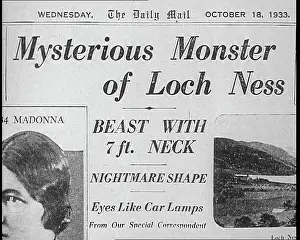 Ness: Newspaper Headline Reading - Mysterious Monster