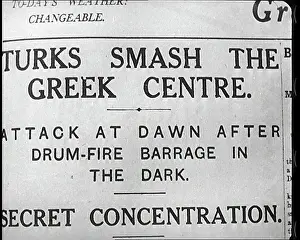 Smash: Newspaper Front Page, Headline Reading Turks