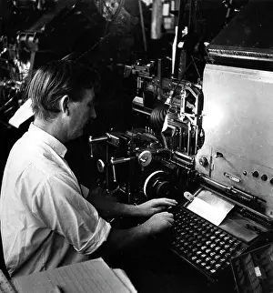 Presses: Newspaper press linotype operator