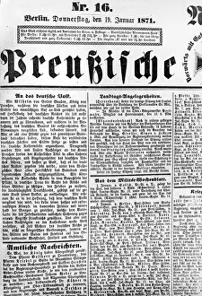 Articles: Newspaper report after the proclamation of the emperor, 1871