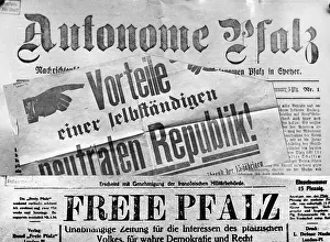 Autonomy: Newspaper reports about separatism in the Palatinate, 1923