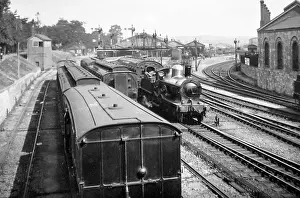Abbott: Newton abbott railway station devon in 1899