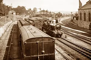 Abbott: Newton abbott railway station devon in 1899