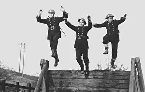 Preparedness: NFS firefighters at assault course training camp, WW2
