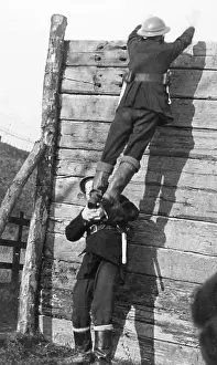 Preparedness: NFS firefighters at assault course training camp, WW2