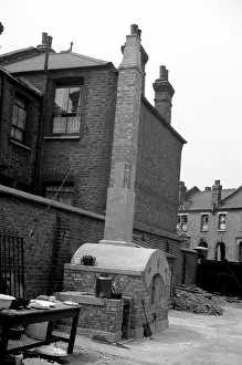 NFS sub-station with baking oven in yard, WW2
