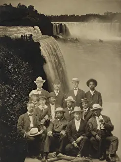 Naacp: Niagara Movement founders superimposed over an image