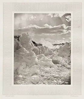 Niagara: Niagara River, Falls in winter. Woodburytype