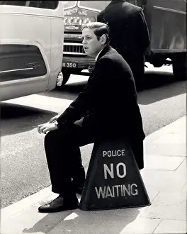 200th: Nicholas Soames sits on No Waiting sign, Eton