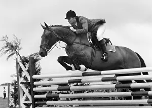 Showjumper: Nick Skelton in show jumping event, Royal Cornwall Show